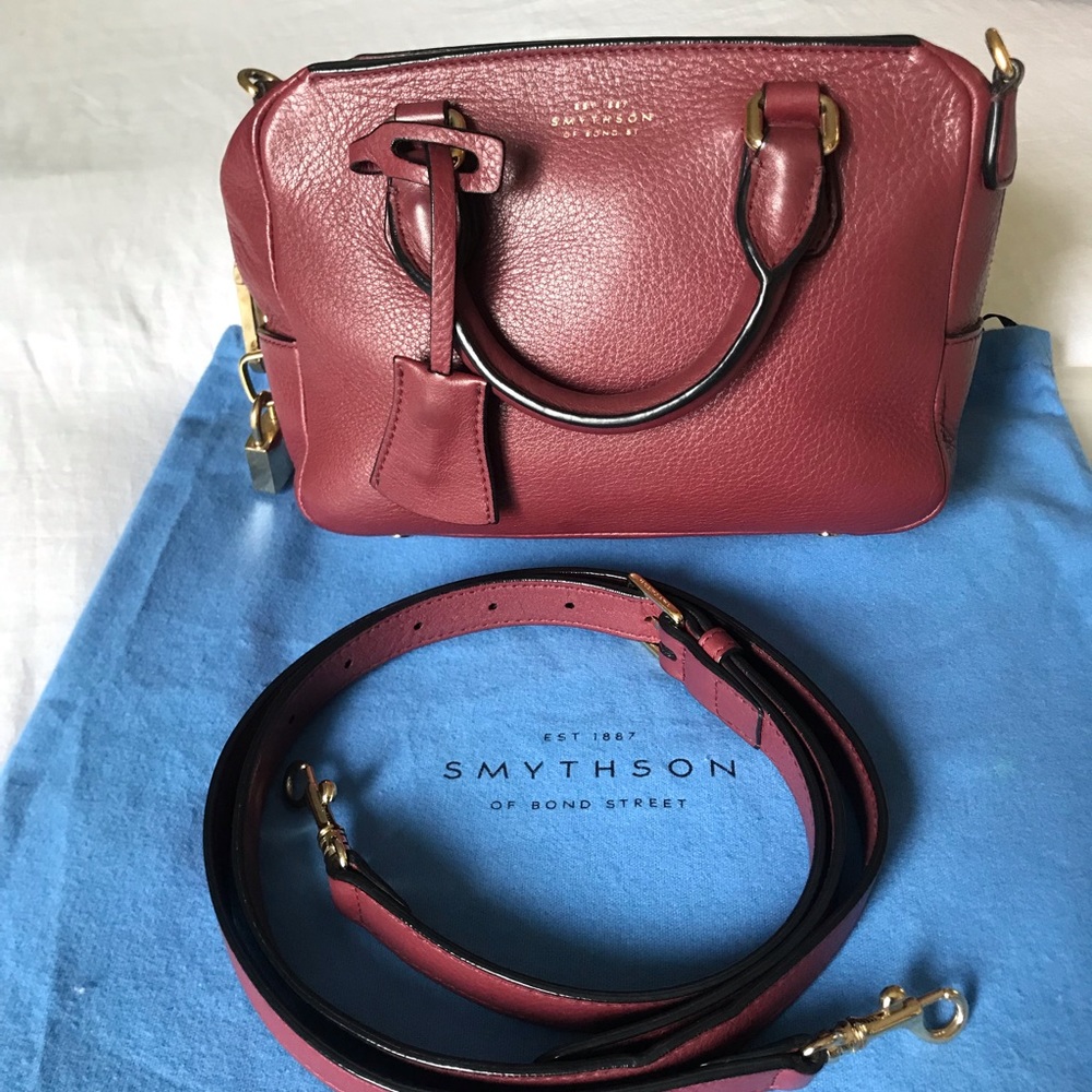 Oxblood Smythson Crossbody Bag